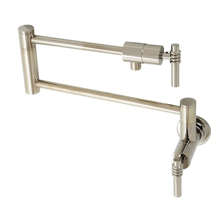 Kingston Brass KS4106ML Wall Mount Pot Filler, Polished Nickel KS4106ML